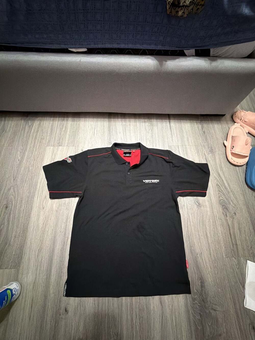 Victory Motorcycles Black and Red Piping Polo Shirt Size M